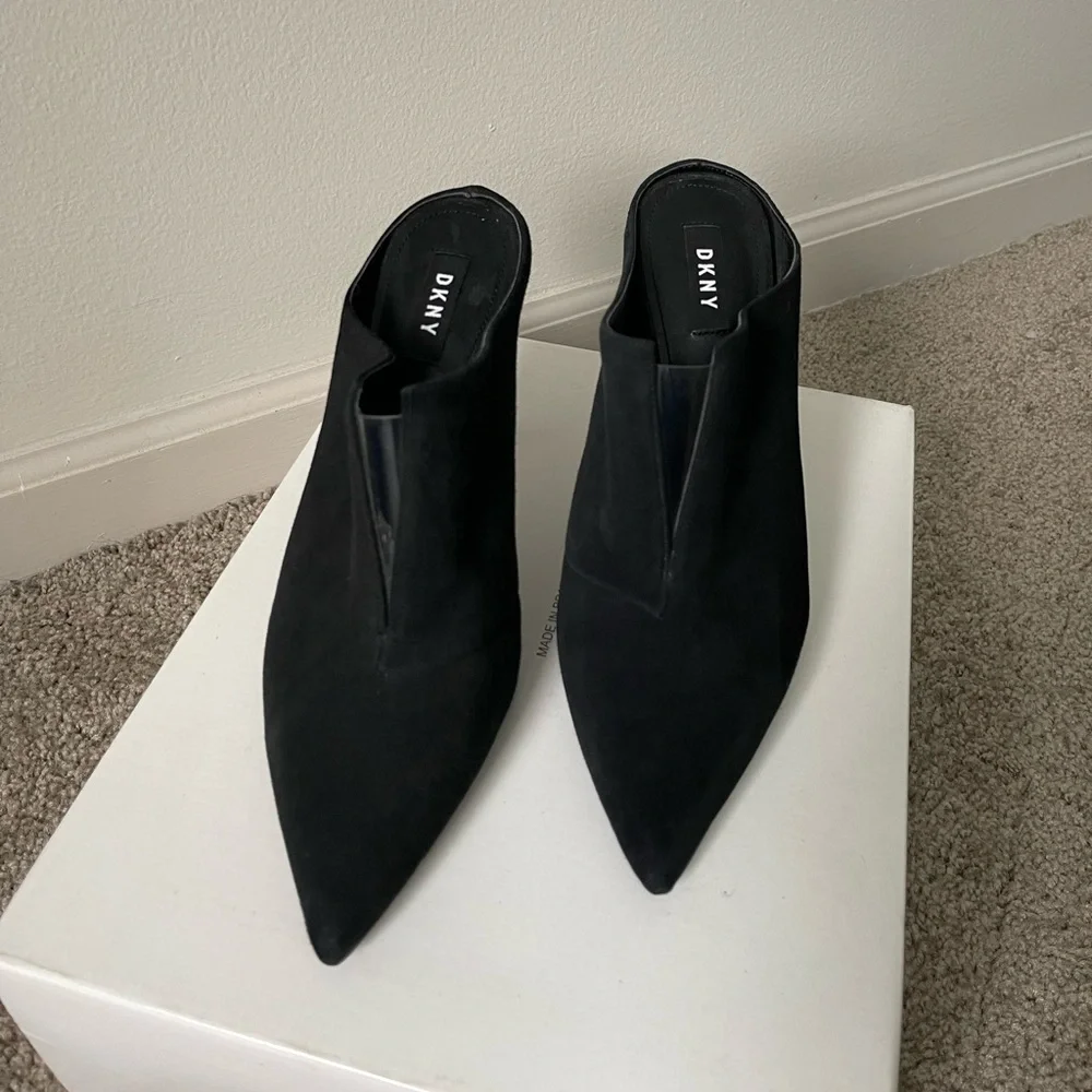 DKNY Dacey Mule Pump Black Clear Women's Office Career Bussines SIze 8 - Picture 3 of 11